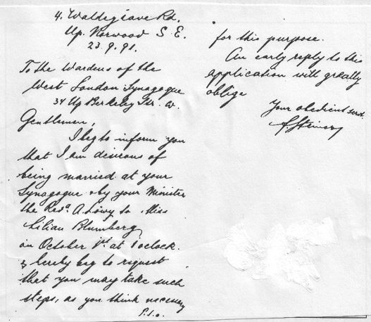 Letter from Ferdinand Steiner