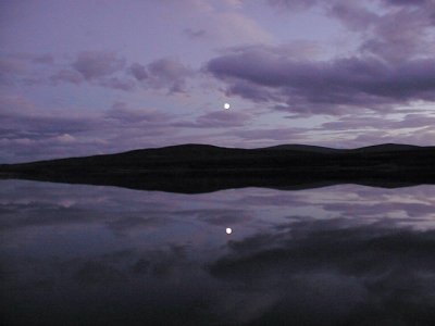 Moonlight over Loch Borralan, Sutherland