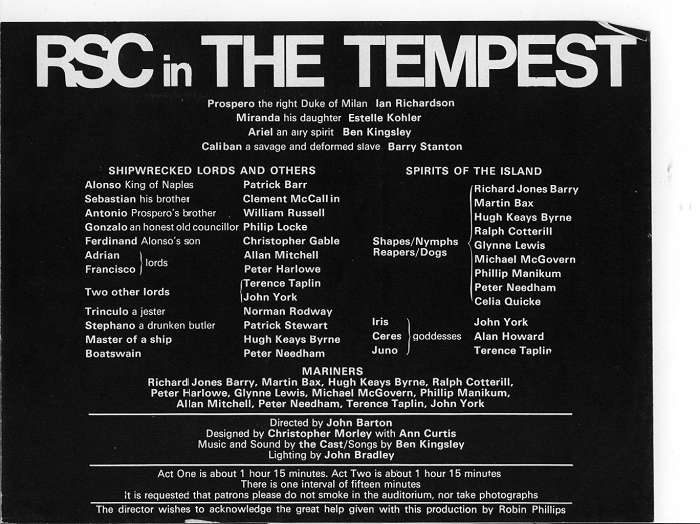 cast of 'The Tempest'